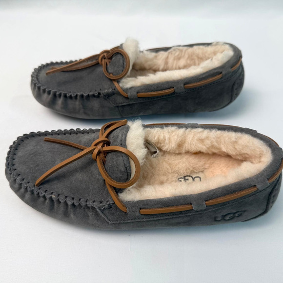New UGG DAKOTA Moccasin Indoor/Outdoor Slippers 5612 PEWTER GREY Women’s Size 5 - Picture 2 of 11